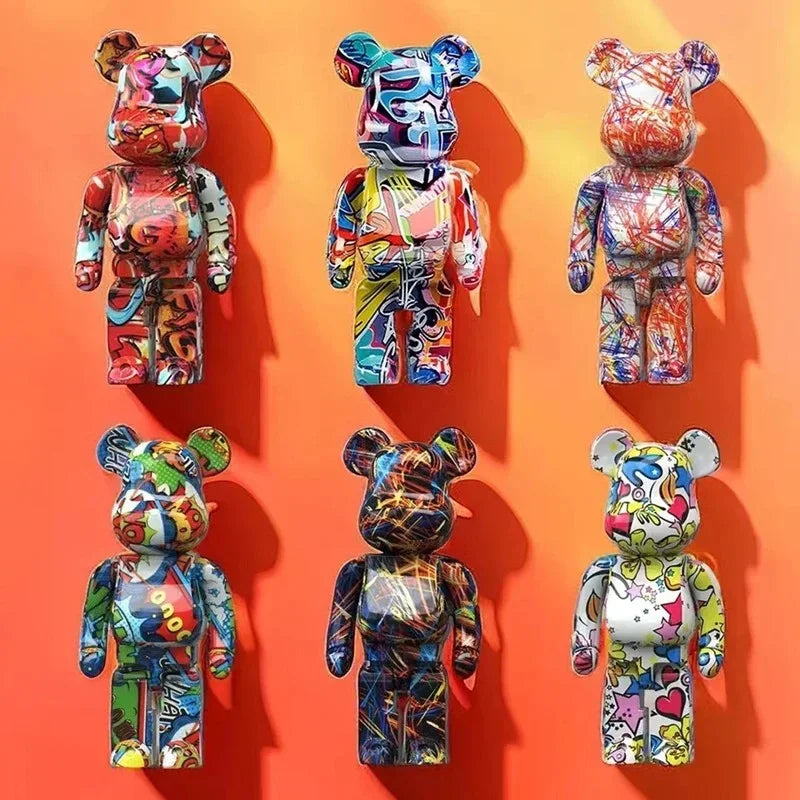 27cm/10Inches Graffiti Bear Figurine Home Decor Animal Abstract Ornament Storage Money Jar Modern Room Sculpture Table Decor Ho HoVerra
