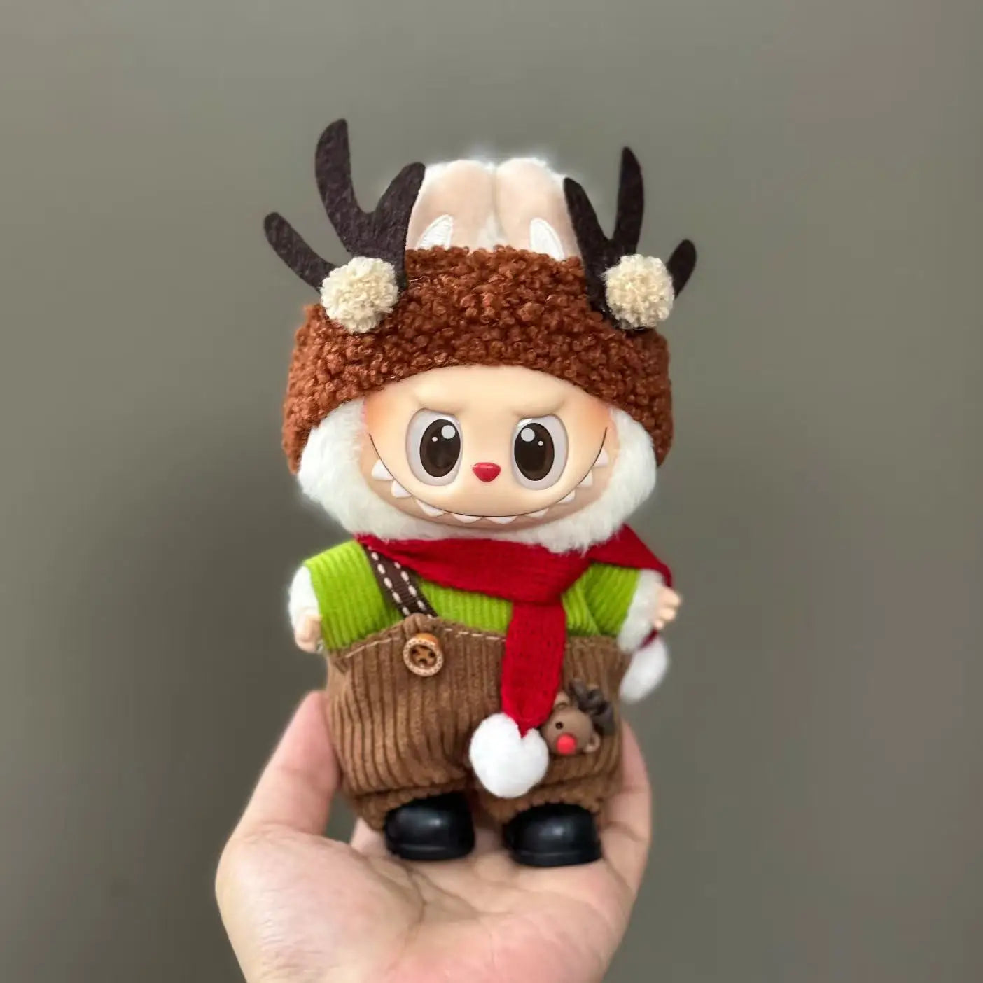 Doll Clothes For 15-17CM Labubu Clothing Merry Christmas Hat Scarf Elk Snowman Set Mini Plush Doll Accessory New Year Dress Gift Ho HoVerra