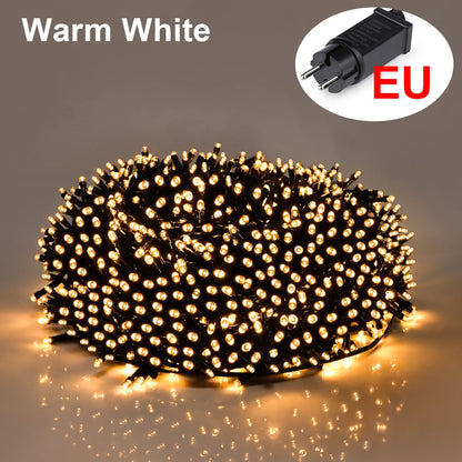 10M-100M Fairy Lights LED String Garland Christmas Light Waterproof Outdoor Indoor For Tree Street Wedding Party 2024 Decoration  Ho HoVerra