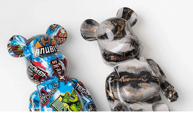 27cm/10Inches Graffiti Bear Figurine Home Decor Animal Abstract Ornament Storage Money Jar Modern Room Sculpture Table Decor  Ho HoVerra
