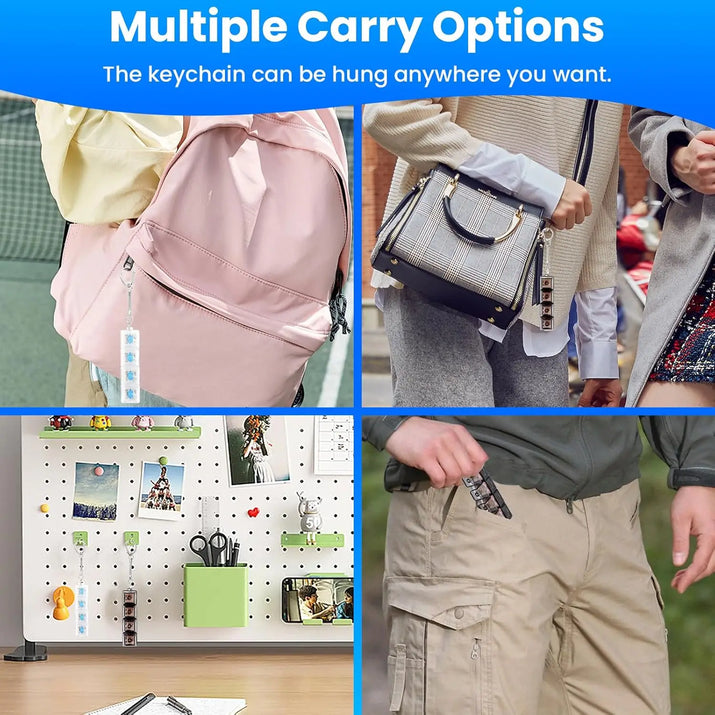 4 Keys Keyboard Fidget Toy Keychain Stress Relief Clicker Fidget Keyboard with LED, Squeeze Toy Crystal Transparent Bag Charm  Ho HoVerra