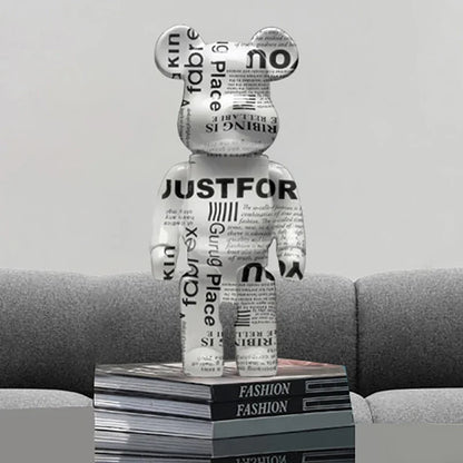 27cm/10Inches Graffiti Bear Figurine Home Decor Animal Abstract Ornament Storage Money Jar Modern Room Sculpture Table Decor  Ho HoVerra