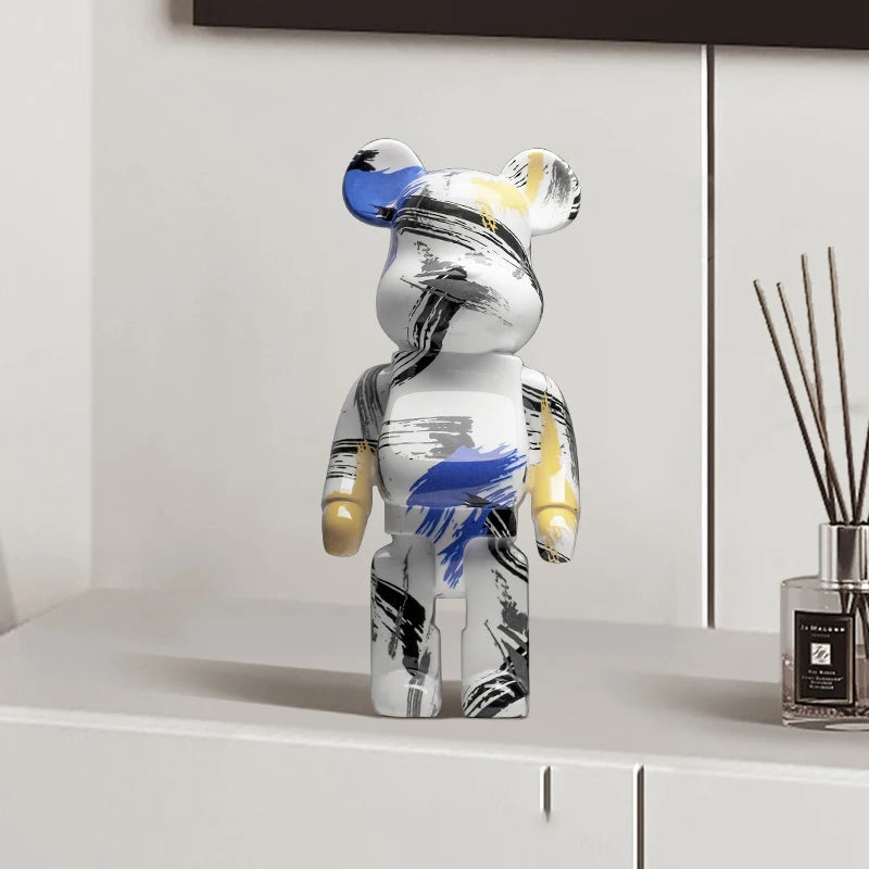 27cm/10Inches Graffiti Bear Figurine Home Decor Animal Abstract Ornament Storage Money Jar Modern Room Sculpture Table Decor  Ho HoVerra
