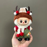 Doll Clothes For 15-17CM Labubu Clothing Merry Christmas Hat Scarf Elk Snowman Set Mini Plush Doll Accessory New Year Dress Gift  Ho HoVerra