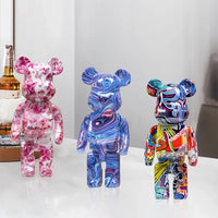 27cm/10Inches Graffiti Bear Figurine Home Decor Animal Abstract Ornament Storage Money Jar Modern Room Sculpture Table Decor  Ho HoVerra