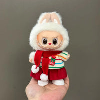 Doll Clothes For 15-17CM Labubu Clothing Merry Christmas Hat Scarf Elk Snowman Set Mini Plush Doll Accessory New Year Dress Gift  Ho HoVerra