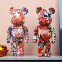 27cm/10Inches Graffiti Bear Figurine Home Decor Animal Abstract Ornament Storage Money Jar Modern Room Sculpture Table Decor  Ho HoVerra