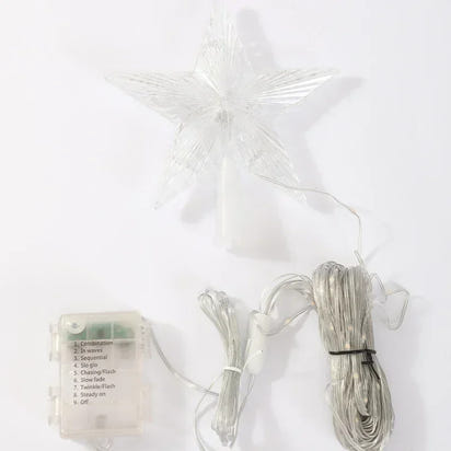 LED Christmas Waterfall Fairy String Light with Topper Star Christmas Tree Decoration 2025 for Home Navidad Natal New Year 2026  Ho HoVerra