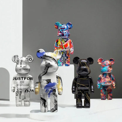 27cm/10Inches Graffiti Bear Figurine Home Decor Animal Abstract Ornament Storage Money Jar Modern Room Sculpture Table Decor  Ho HoVerra