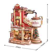 Robotime Rokr Wooden Music Box Christmas Dream Gift Factory 3D Wooden Puzzles Wooden Model Kits Build Best Gifts for Kids Adults  Ho HoVerra