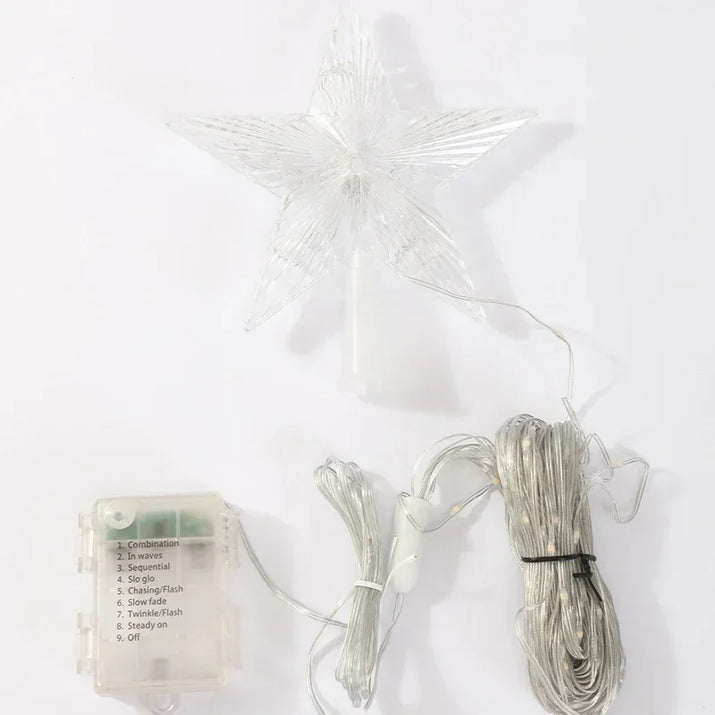 LED Christmas Waterfall Fairy String Light with Topper Star Christmas Tree Decoration 2025 for Home Navidad Natal New Year 2026  Ho HoVerra