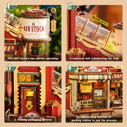 Robotime Rokr Wooden Music Box Christmas Dream Gift Factory 3D Wooden Puzzles Wooden Model Kits Build Best Gifts for Kids Adults  Ho HoVerra