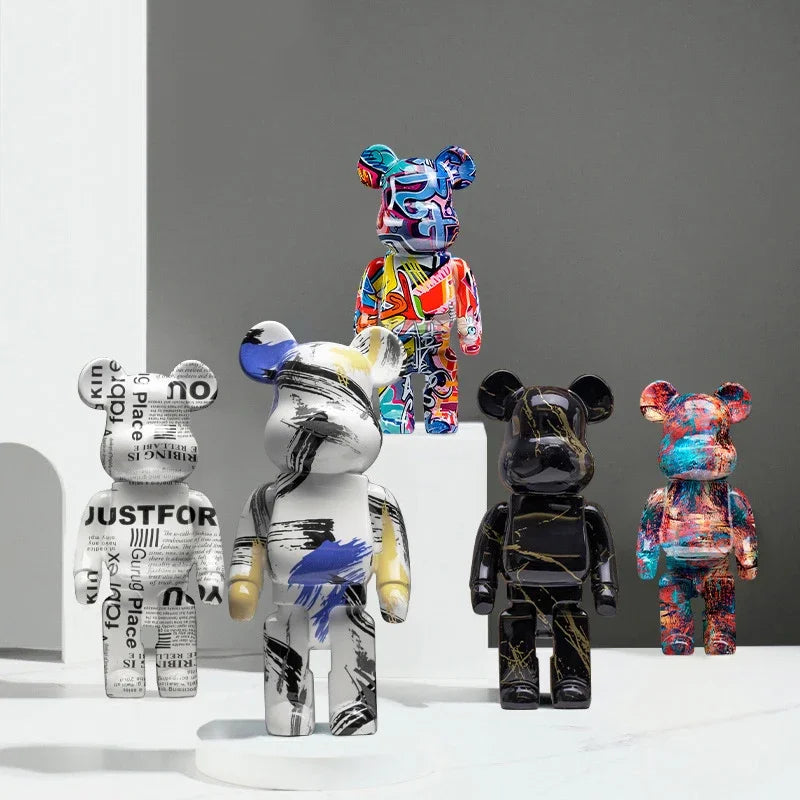 27cm/10Inches Graffiti Bear Figurine Home Decor Animal Abstract Ornament Storage Money Jar Modern Room Sculpture Table Decor  Ho HoVerra