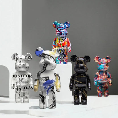 27cm/10Inches Graffiti Bear Figurine Home Decor Animal Abstract Ornament Storage Money Jar Modern Room Sculpture Table Decor  Ho HoVerra