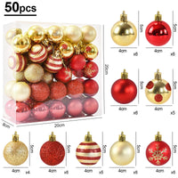 50Pcs/box Christmas Tree Balls Ornament Red Gold Hanging Bauble Pendant 2025 Christmas Decoration for Home 2026 New Year Gifts  Ho HoVerra