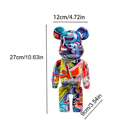 27cm/10Inches Graffiti Bear Figurine Home Decor Animal Abstract Ornament Storage Money Jar Modern Room Sculpture Table Decor  Ho HoVerra