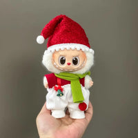 Doll Clothes For 15-17CM Labubu Clothing Merry Christmas Hat Scarf Elk Snowman Set Mini Plush Doll Accessory New Year Dress Gift  Ho HoVerra