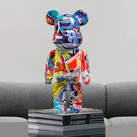 27cm/10Inches Graffiti Bear Figurine Home Decor Animal Abstract Ornament Storage Money Jar Modern Room Sculpture Table Decor  Ho HoVerra