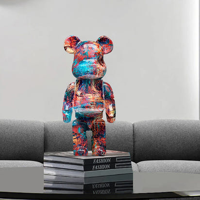 27cm/10Inches Graffiti Bear Figurine Home Decor Animal Abstract Ornament Storage Money Jar Modern Room Sculpture Table Decor  Ho HoVerra
