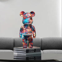 27cm/10Inches Graffiti Bear Figurine Home Decor Animal Abstract Ornament Storage Money Jar Modern Room Sculpture Table Decor  Ho HoVerra