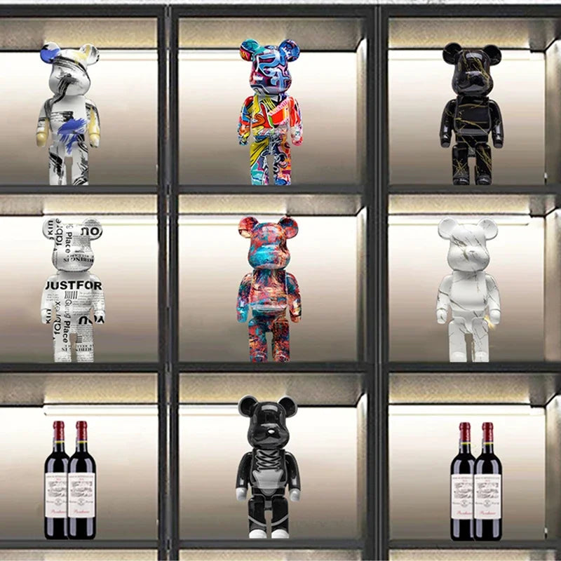 27cm/10Inches Graffiti Bear Figurine Home Decor Animal Abstract Ornament Storage Money Jar Modern Room Sculpture Table Decor  Ho HoVerra