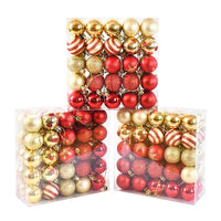 50Pcs/box Christmas Tree Balls Ornament Red Gold Hanging Bauble Pendant 2025 Christmas Decoration for Home 2026 New Year Gifts  Ho HoVerra