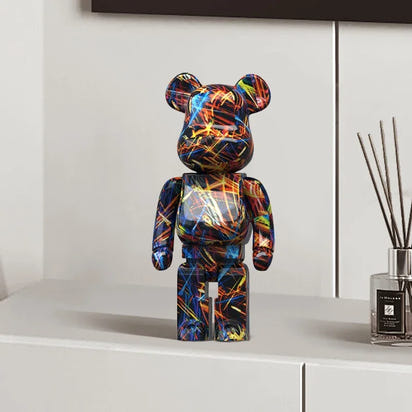 27cm/10Inches Graffiti Bear Figurine Home Decor Animal Abstract Ornament Storage Money Jar Modern Room Sculpture Table Decor  Ho HoVerra