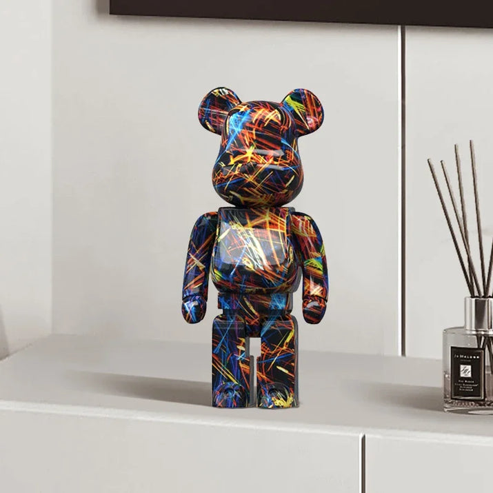 27cm/10Inches Graffiti Bear Figurine Home Decor Animal Abstract Ornament Storage Money Jar Modern Room Sculpture Table Decor  Ho HoVerra
