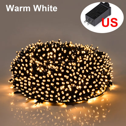 10M-100M Fairy Lights LED String Garland Christmas Light Waterproof Outdoor Indoor For Tree Street Wedding Party 2024 Decoration  Ho HoVerra