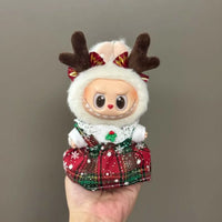 Doll Clothes For 15-17CM Labubu Clothing Merry Christmas Hat Scarf Elk Snowman Set Mini Plush Doll Accessory New Year Dress Gift  Ho HoVerra